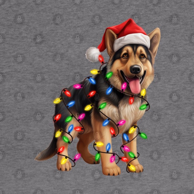 Christmas German Shepherd by Chromatic Fusion Studio